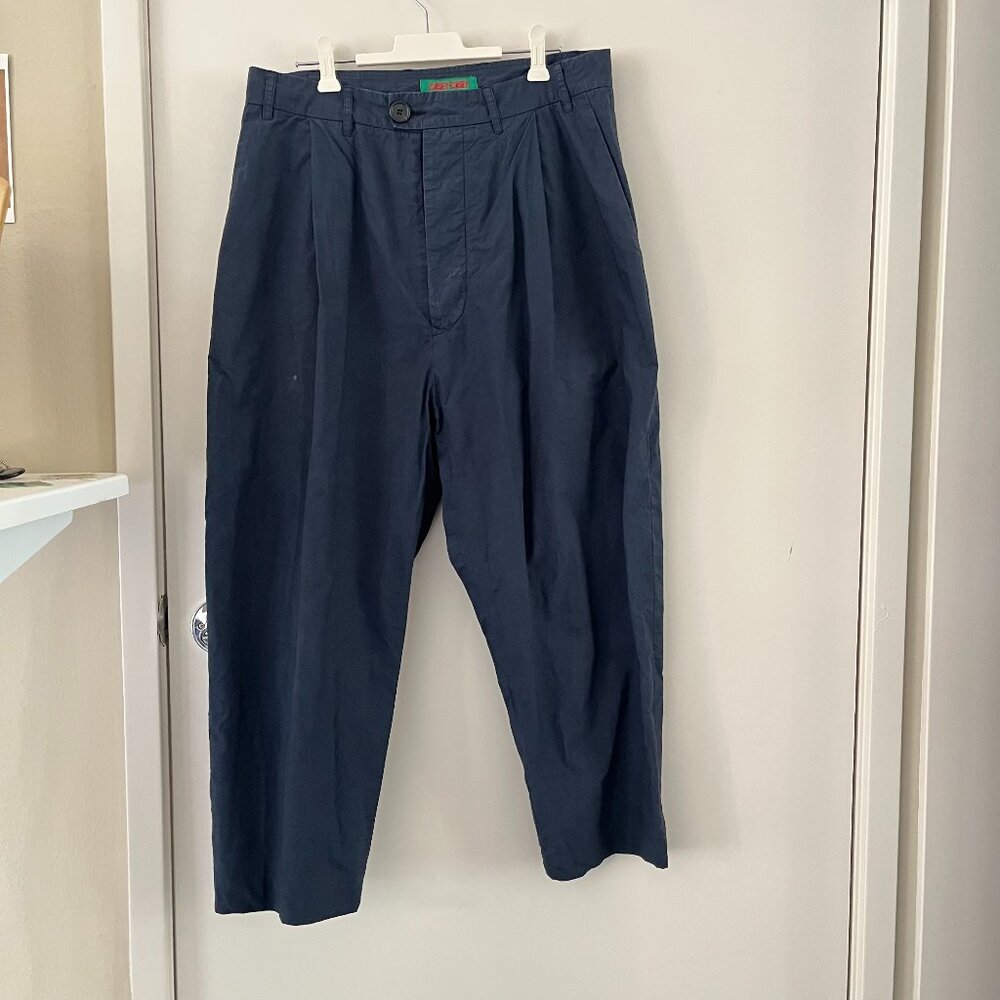 Casey Casey Blue Cropped Straight-Leg Pants | High Rise | 31" Waist